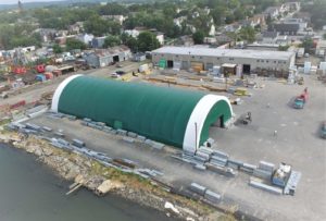 Industrial Warehouse Tent Structure Bird's Eye View