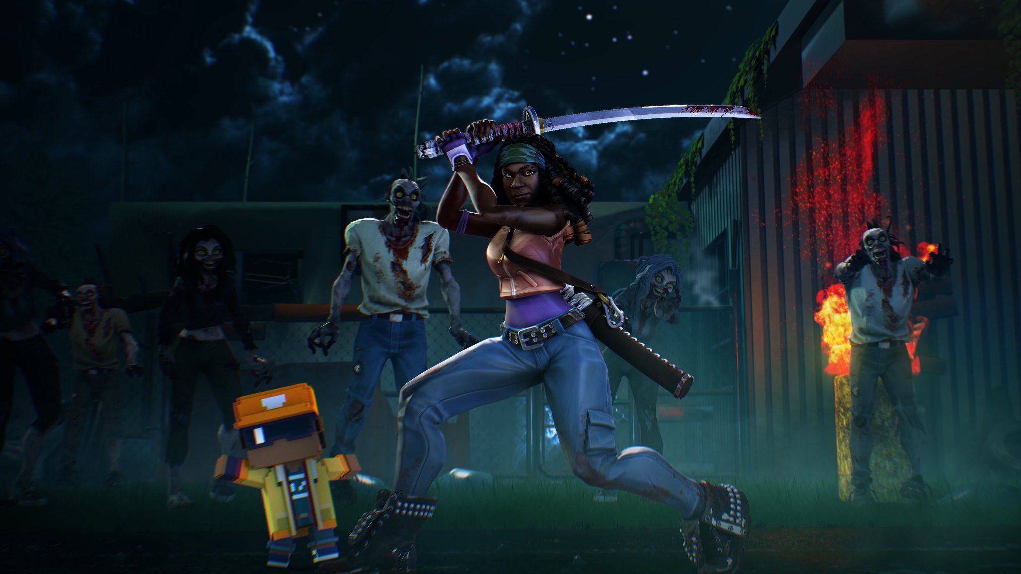 brand-film-launch- character with sword fighting zombies